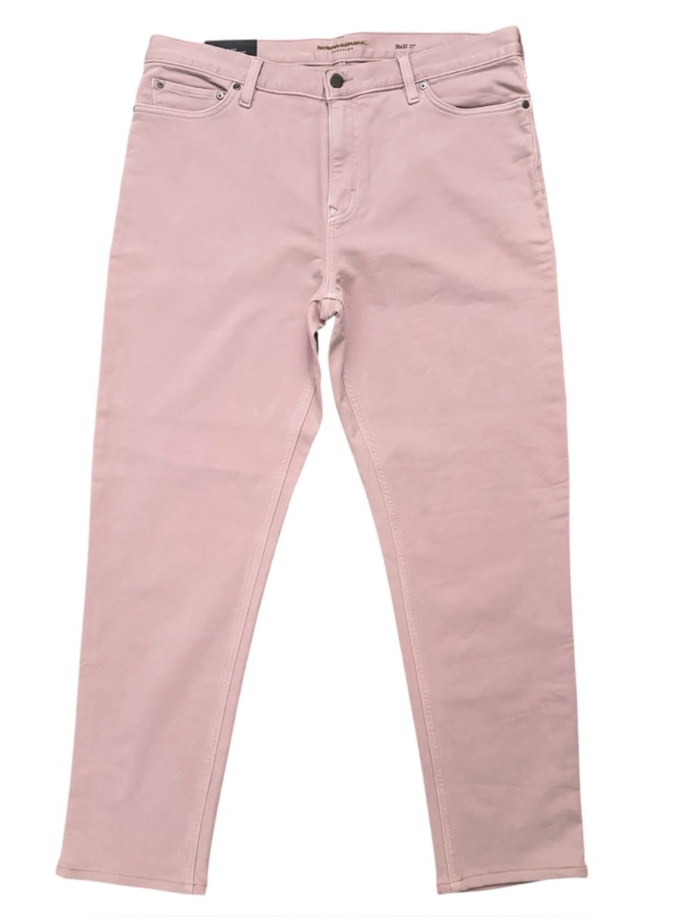Banana Republic Traveler Jeans Mens 36x32 Slim Fit Stretch Pink NEW